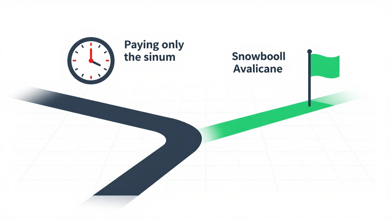Two paths showing fast vs slow debt payoff timelines