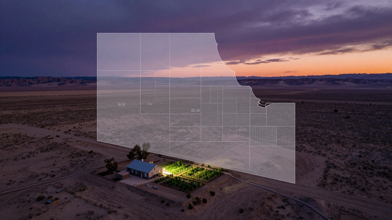 Aerial view of a farm with irrigation lines in arid Utah desert landscape