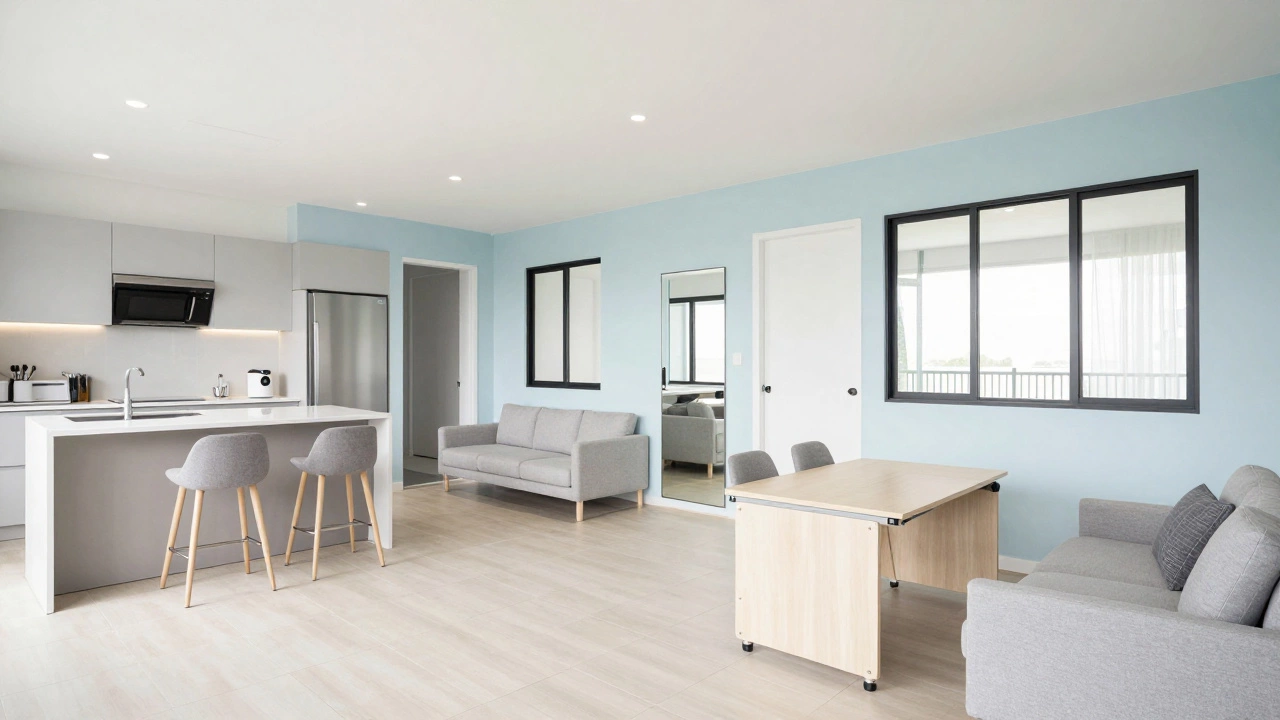 Modern Type 2 Flexi flat with smart furniture and open layout