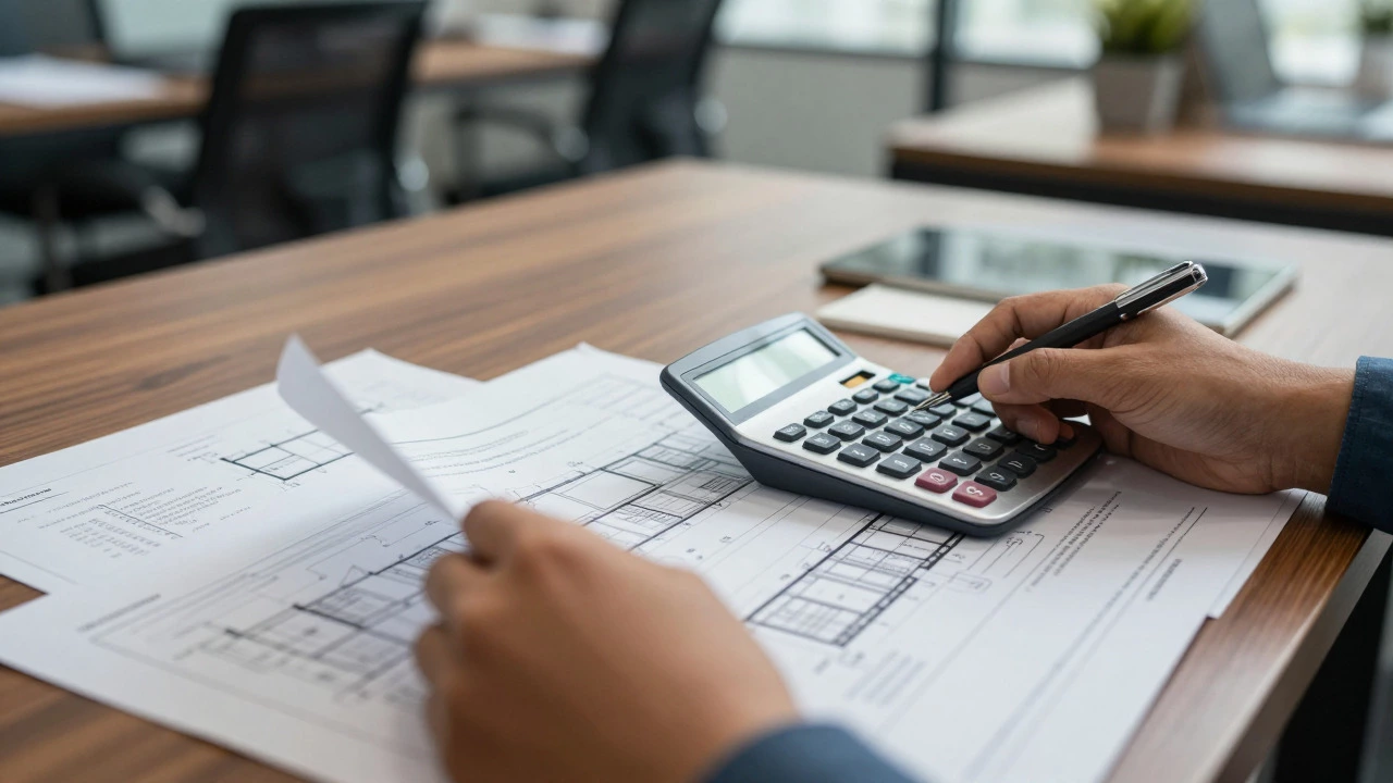 Analyst calculating real estate returns at desk