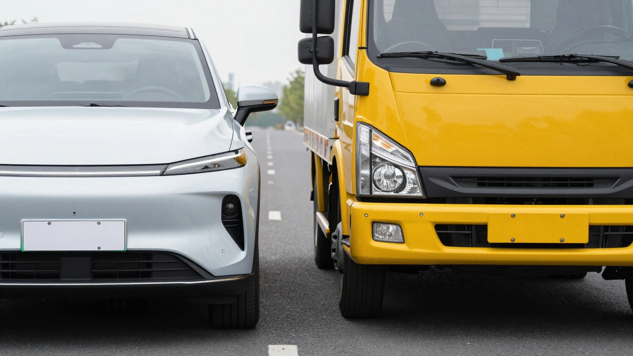 Comparison of white personal plate vs yellow commercial plate on vehicles