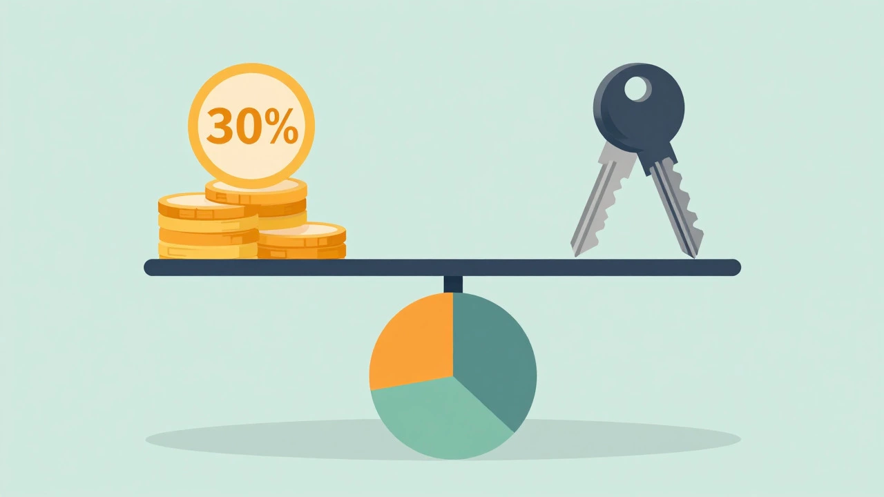 Illustration of financial balance and 30 percent rent rule