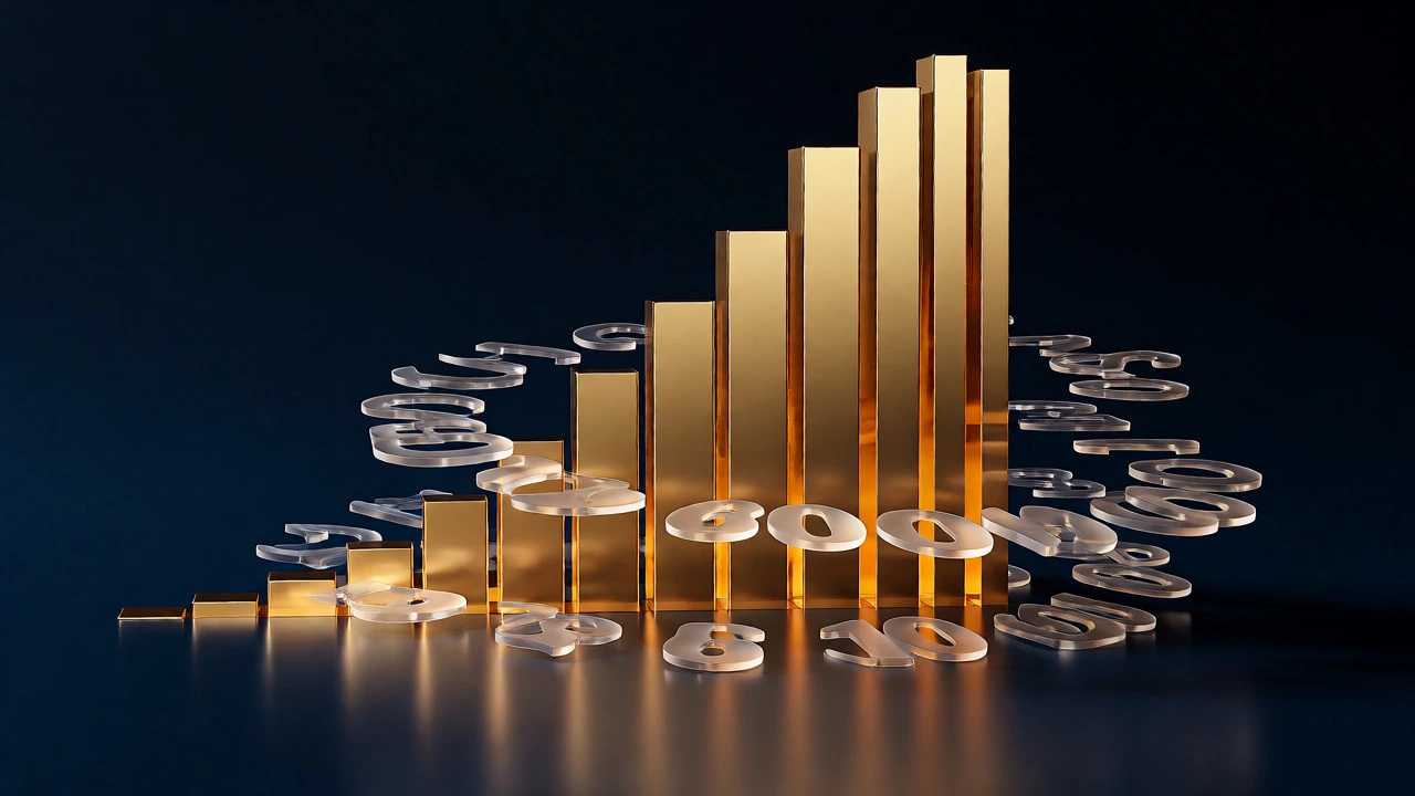 Abstract gold architecture visualizing capitalization rates