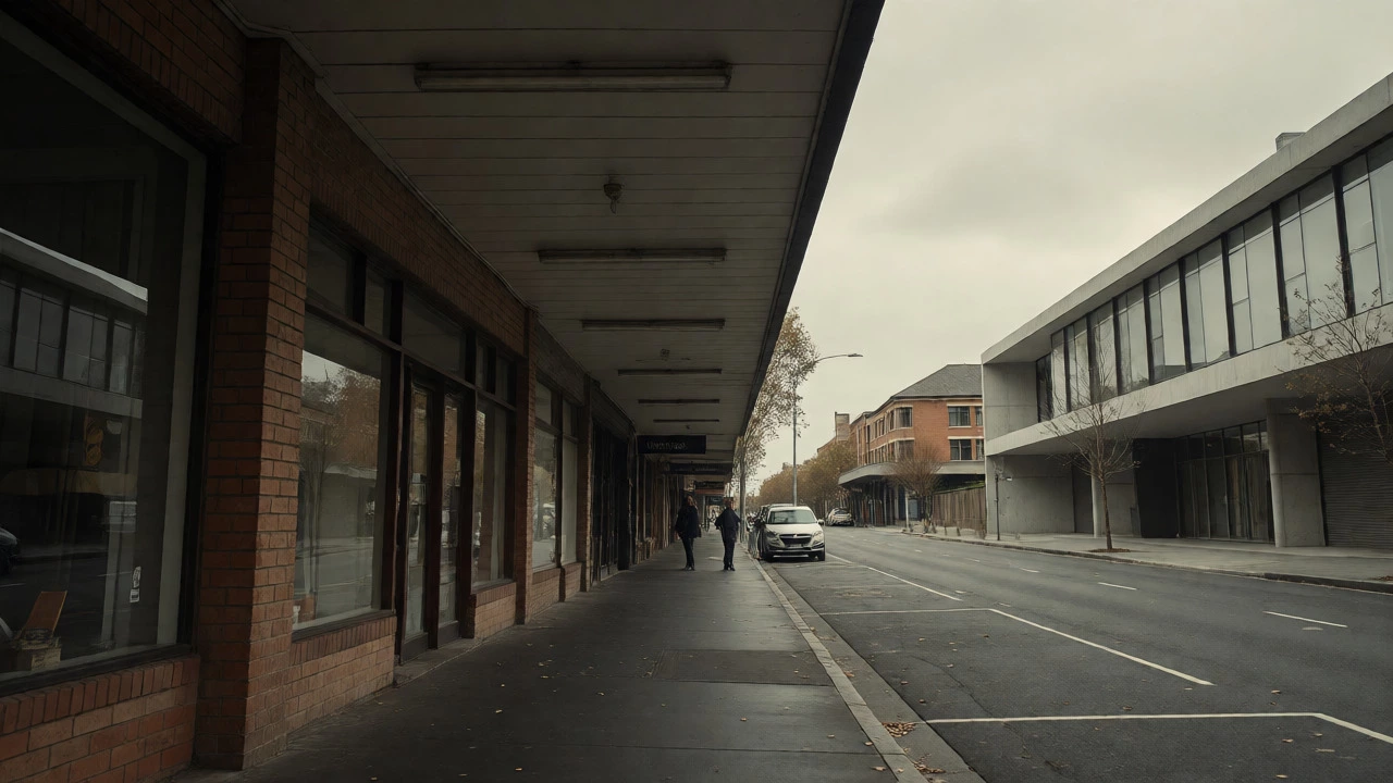 Contrast between old retail strip and new medical center